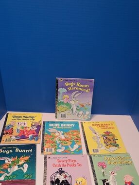 1949 -1970's - 1980's Golden Books Set Of 7 Vintage Kids Books